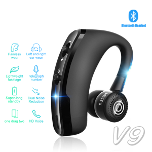 Vitog V9 Wireless Bluetooth Earphone With MicHD Call Voice Control Business Handsfree Bluetooth Headset for Xiaomi iPhone Huawei Samsung Oppo ViVo Mobile Phone/Laptop/TabletSuitable for Driving/Meeting/Working/Running