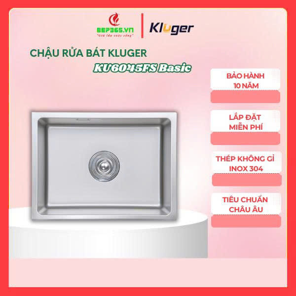 Chậu Rửa Bát Kluger KU6045FS Basic CUBE Series – Inox 304 Dày 1.2mm ...