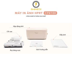 Máy in ảnh màu CP4100 SHINEDI không cần mực chỉ kết nối Bluetooth in từ điện thoại di động hỗ trợ nhiều kích thước khác