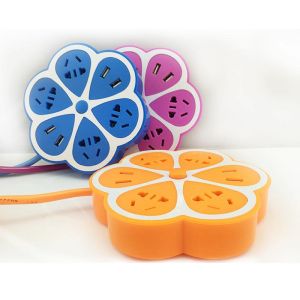 High Quality Intelligent Petal Shape Socket 4USB/CORD/FLOWER CORD