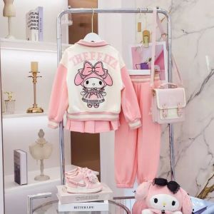 Setelan Anak Perempuan Import 3in1 Rok Atau Celana Variasi Melody T Jaket Kancing Cute Kekinian