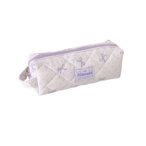 PYA94 Bow Pencil Pouch Y2k Dots Pencil Case Storage Large Capacity Cloth Stationery Bag Bowknot Cosmetic Bag Multi-functional Korean Style Pen Bag Stationery Holder