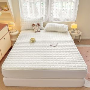 Tối giản bông fittedsheet xanh/Xanh/Trắng bọc nệm đơn/siêu đơn/đôi/Nữ Hoàng/Vua