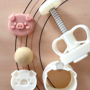 50g Cute Pig Shape Pastry Moulds Mooncake Molds Mooncake Mould Hand Pressure Plastic Material Baking Accessories Tools