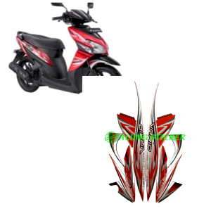 STIKER STRIPING LIS LES BODY MOTOR VARIO CW 110 KARBU 2013 WARNA MERAH 1SET STANDAR