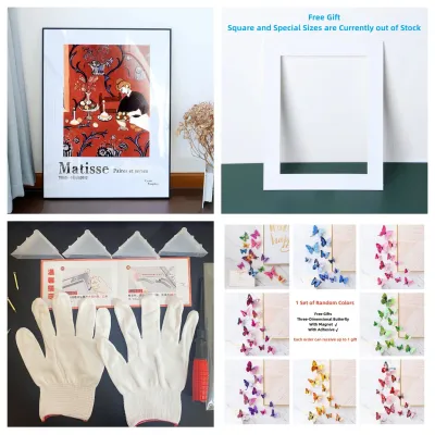 SG Stock ZWYAN A1 A2 A3 A4 Photo Frame Aluminum Alloy Ultra-Thin Puzzle Poster Frame 【With Mat】