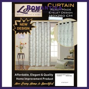 Romantika Loren Curtain Eyelet Ring Leaf Series 140*260cm High Quality 60% Black Out Sliding Door Curtain