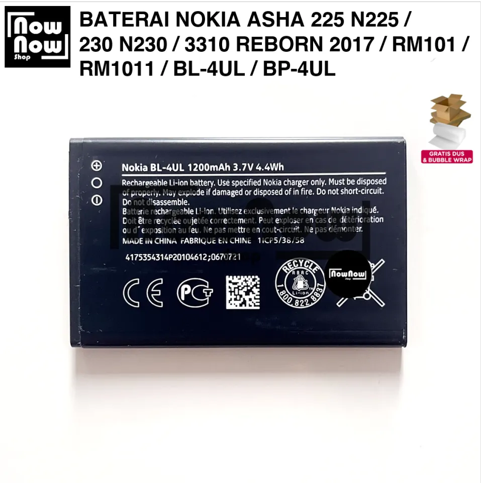 Baterai Nokia BL-4UL Asha 225 N225 230 N230 3310 Reborn 2017 RM101