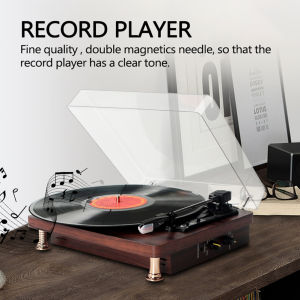 HOL Turntable Music Player Phonograph Record Player Vinyl LP Gramophone Vintage Bluetooth 5.0 33 45 78RPM Retro Record Player Built-in Speaker RCA Audio Output Headphone Input Portable Suitcase