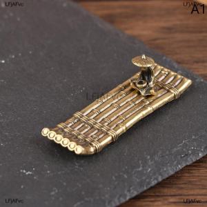[COD] LFjAFvc Vintage Bronze Small Incense s Ornaments Bamboo Raft Incense Base Incense Stick Holder Stand Tray Ash Catcher Plate