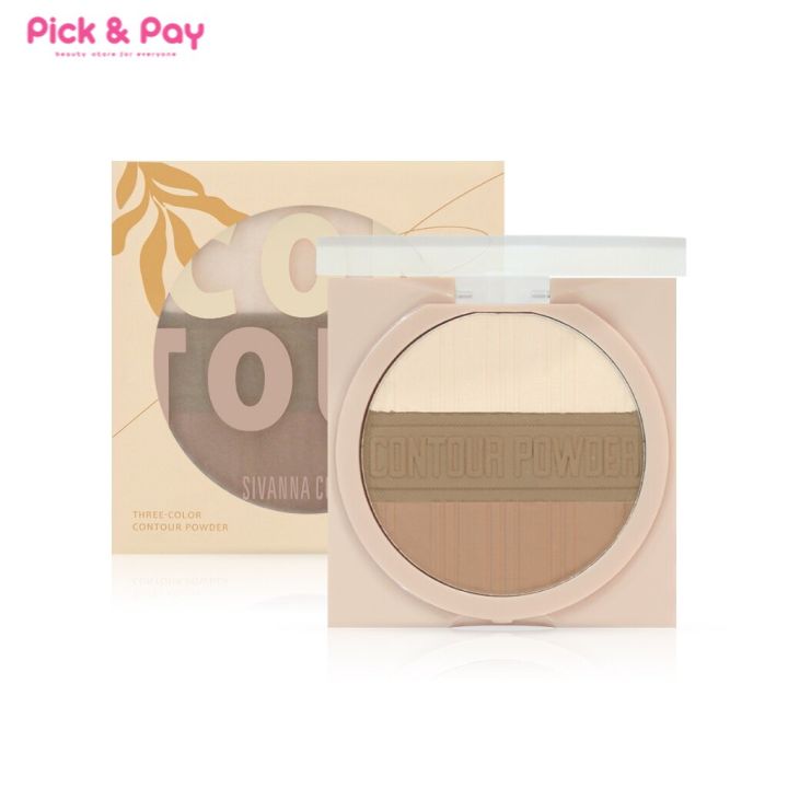 คอนทัวร์ เนื้อฝุ่น สร้างเงาบนใบหน้า SIVANNA THREECOLOR CONTOUR POWDER