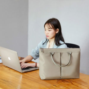MINGKE Laptop Bag 13 14 15.6 inch Handbag for women Briefcase Business Water Resistant Minimalist Khaki Black