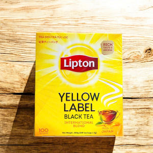 Trà Lipton Nhãn Vàng Hộp 200g (100 túi lọc x 2g) Trà Đen Túi Lọc Vị Mượt