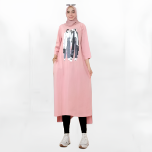 Midi Dress Terbaru 2023 Ghania Bahan Combed Apk Sablon Tunik Wanita Simple Modis Kekinian