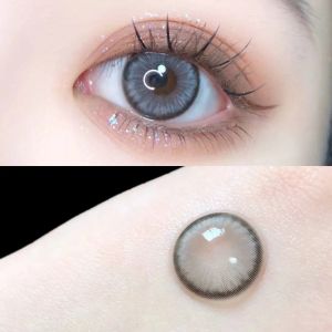HOT deals Power Soft Lense Big Eyes Brown Grey Colored Contact Lens Yearly Use 14.5mm Free lenses case