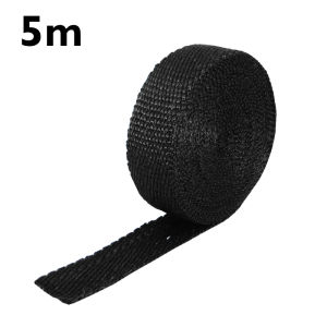5M Motorcycle Exhaust Heat Shield Thermal Wrap Exhaust Pipe Fiberglass for Car Engine Exhaust with 4pcs Stainless Ties