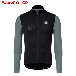 Santic Men Cycling Jersey Winter Fleece Thermal Lightweight Windproof Reflective Bicycle Bike Jackets