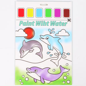 DIY Kids Crafts Paint With Water Coloring Book for Art Activity Party Educational Toys 6 page Drawing Book with Pigment and Brush