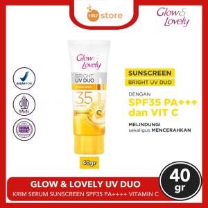 Glow & Lovely Ultimate UV Duo Krim Vitamin C SPF 35 PA+++  40gr/20gr Krim Serum Sunscreen