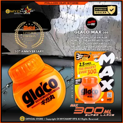 [ERACING] SOFT 99 Glaco Roll On MAX-300ML Soft 99 Glaco Roll-On Rain Repellant (Chemical Liquid Super Wiper) Glass Coating / Rain Repellent / Rain X | Car Soft99