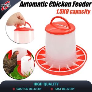 Automatic Chicken Bucket Feeder Chicken Feeder Bucket Plastic Feeding Tool 1.5kg