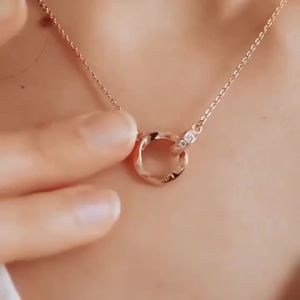 Mobius Strip Pure Silver Necklace Pendant for Men Non-Fading Engravable Simple Couple Matching 520 Valentines Day