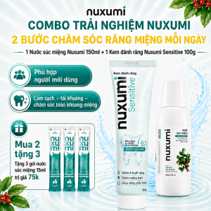 Combo Nước Súc Miệng Nuxumi 280ml & Kem Đánh Răng Nuxumi Sensitive 100g Chuẩn Dược Khoa