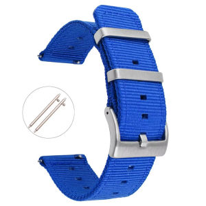Zhangeer 18mm 20mm 22mm 24mm Quick Release Elastic Weave Nylon Strap Stainless Steel Hoop Buckle Durable Watch Band Men Women Waterproof Wrist Bracelet