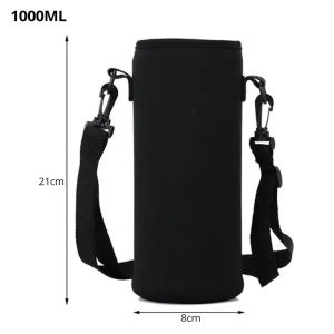 Water Bottle Holder Machine Washable Neoprene Material Detachable Shoulder Strap For Gym Camping Hands-Free Carrying Solution