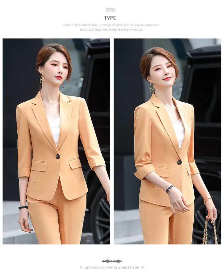 Women′ S 2 Piece Slim Fit Suit Contrast Design Jacket Long Pants Fashion  Suit - China Women's Suit and 2 Piece Suit price
