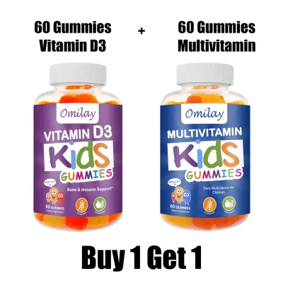 Omilay วิตามินรวม Multivitamin Kids Gummy วิตามินรวม สำหรับเด็ก วิตามินเอ Vitamin E Vitamin D Organic อาหารเสริม 60 เม็ด