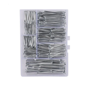 350Pcs 5 Sizes Iron Small Nails Round Head Wall Nails with Storage Box Long Hardware Nails for Hanging Pictures
