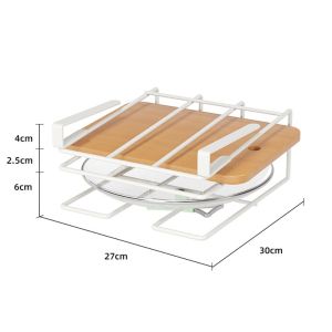 OPEAREY Non-punching Kitchen Storage Rack Pot Lid Storage Cutting Board Placement Cabinet Lower Hanger High Quality with Hook Kitchen Cabinet Hanging Holder Kitchen Supply