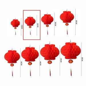 LL Traditional Celestial Lanterns Authentic Red Suspended Luminous Paper Lanterns Festive Cultural Dekorasi Kertas Cina 灯具