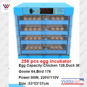 Viddavet 256 Eggs Incubator with Automatic Egg Turning and Humidity & Temperature Control Easy to Use LED Egg Candler