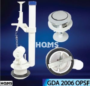 Goldophin One-Piece Toilet Bowl Tank Flush Outlet Valve Lever Press Handle Cistern Jamban Duduk HOMS