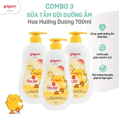 Combo 3 Chai Sữa Tắm/Gội Cho Bé Pigeon 700ml