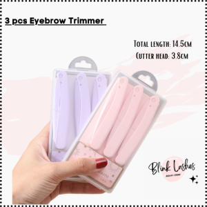 3pcs Folding Eyebrow Trimmer Eye Beauty Tool Multiple Usages pink purple/pemangkas kening / 修眉刀