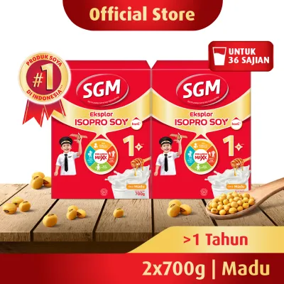 SGM Eksplor Isopro Soy 1+ Madu Susu Pertumbuhan 2x700gr - Untuk Usia >1 Tahun