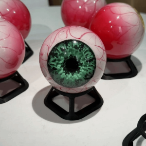 DJDK 3D Eyeball Ornament Resin Hyper-Realistic Halloween Sculpture Unique Multicolor Eyeball Decoration Halloween
