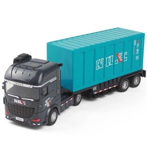 YOUSHI TOP truck toys for kids Diecast Metal Alloy Trailer Model Movable Joint Scale 1:64 Fence Car Toy Simulation Friction Power Mini Container Truck Gifts for Kids
