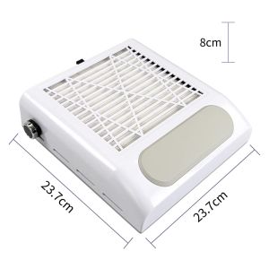 80W Electric Nail Dust Collector Vacuum Cleaner 2 Levels Adjustable Speed Nails Art Salon Tool with Strainer Mesh Portable