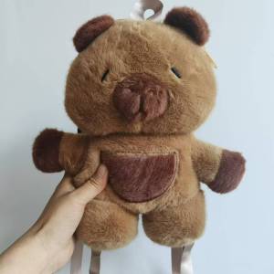 2025 New Capybara Plush Backpack Cute Crossbody Handbag for Women Cartoon Student Small Backpack