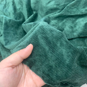 1 Mét Vải Nhung Tăm Gân Co Giãn 2 Chiều Màu Xanh Rêu Hàng Khúc Khổ 1m7 Hàng Công Ty