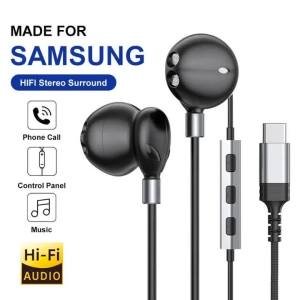 For Samsung Wired Headphones HiFi 9D Surround Sound With Wire Control Type C 3.5mm Music Earbuds For Galaxy S25 24 Ultra A54 A532026
