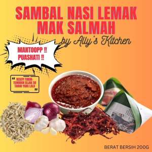 RESEPI 58 TAHUN SAMBAL NASI LEMAK MAK SALMAH!! 200g RESEPI 58 TAHUN SAMBAL NASI LEMAK MAK SALMAH!! 200g RESEPI 58 TAHUN SAMBAL NASI LEMAK MAK SALMAH!! 200g
