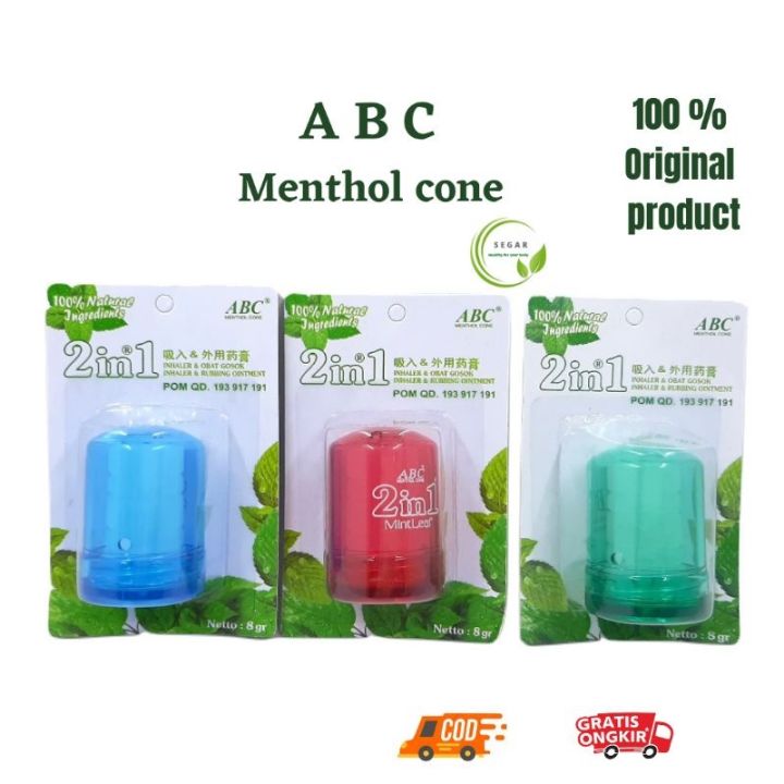 ABC Menthol Cone 2 in 1 ( 8gr / 20gr ) - Inhaler Dan Obat Gosok ...