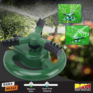 360° Rotating Lawn Garden Water Sprinkler Irrigation System 3 Nozzle Pipe / Paip Air Bercabang