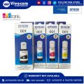 Epson 001 Original Ink Bottle set C/Y/M/B for Epson L4150 / L4160/ L6160/ L6170/ L6190/ L6191/ L14150. 