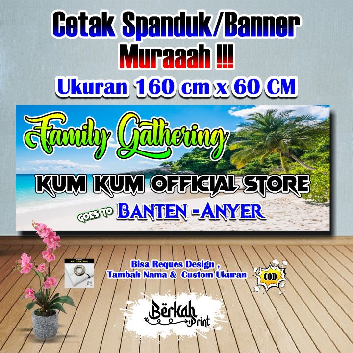 Spanduk Banner Family Gathering Ukuran 160 cm x 60 cm